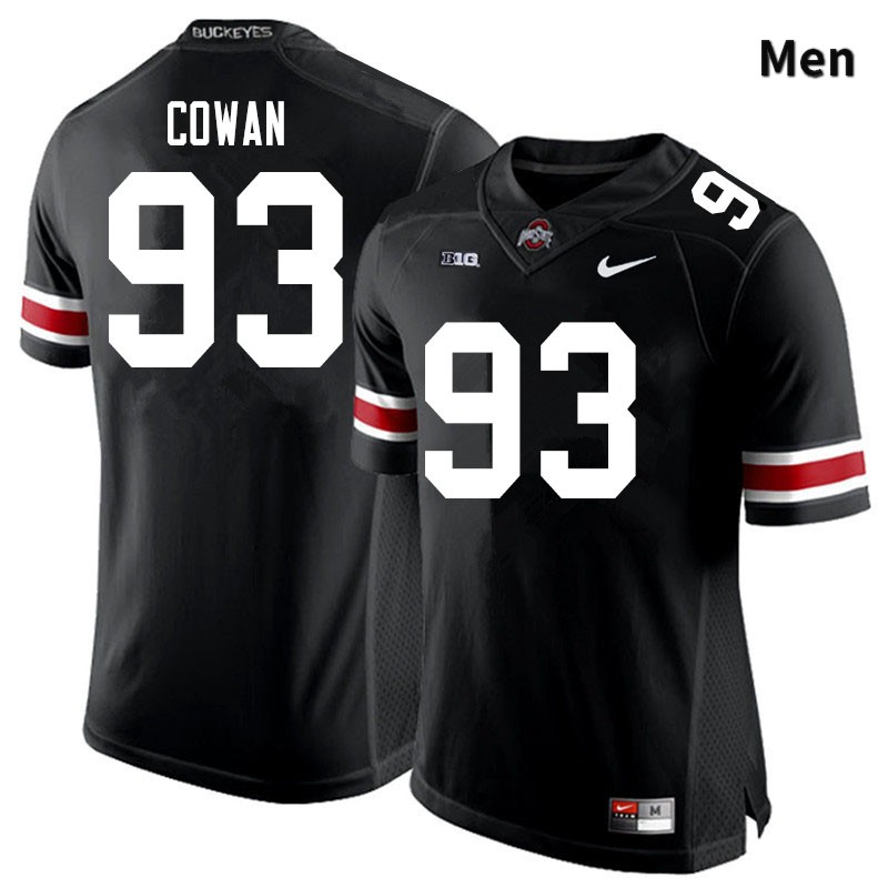 Ohio State Buckeyes Jacolbe Cowan Men's #93 Black Authentic Stitched College Football Jersey